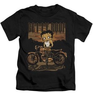 New Betty Boop Rebel Rider Black Short Sleeve Shirt Size XL NWT
